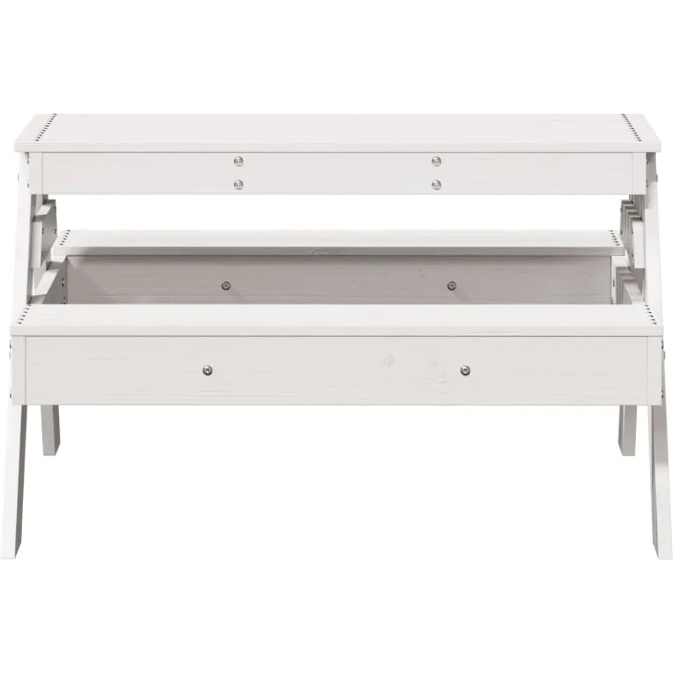 vidaXL Picknicktafel voor kinderen 88x97x52 cm massief grenenhout wit