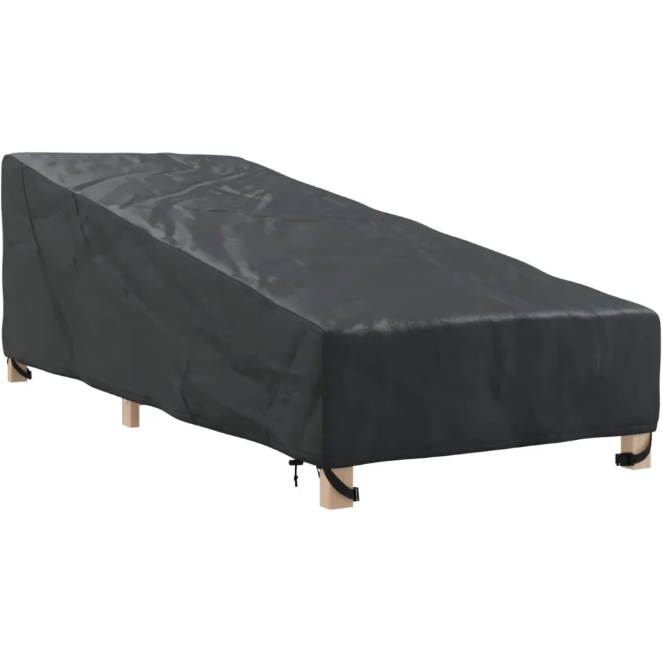 vidaXL Tuinmeubelhoes 195 x 76 x 82 cm 420D Oxford stof Rechthoekig zwart, foto 2