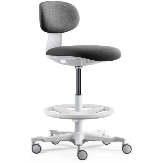 hjh office Werkstoel / balie stoel WORK MF2 W Zitting stof / rugleuning stof donkergrijs hjh OFFICE