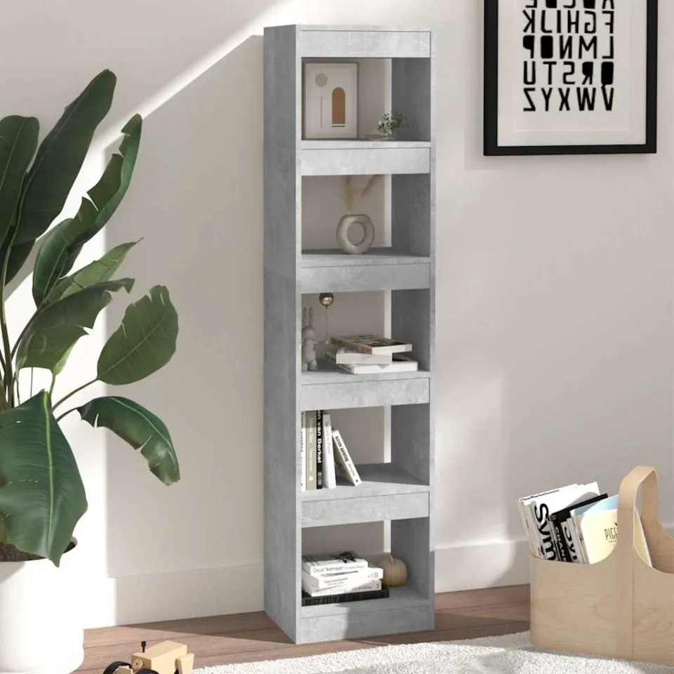 vidaXL Boekenkast/kamerscherm 40x30x166 cm betongrijs grijs, foto 3