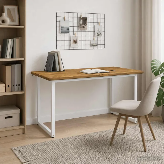 vidaXL Vierkante Eettafel 160 x 70 x 75 cm Massief Acaciahout Wit