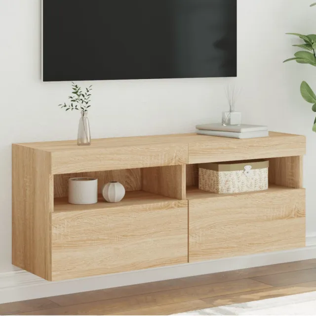 vidaXL Tv-wandmeubel met LED-verlichting 100x30x40 cm sonoma eiken, foto 2