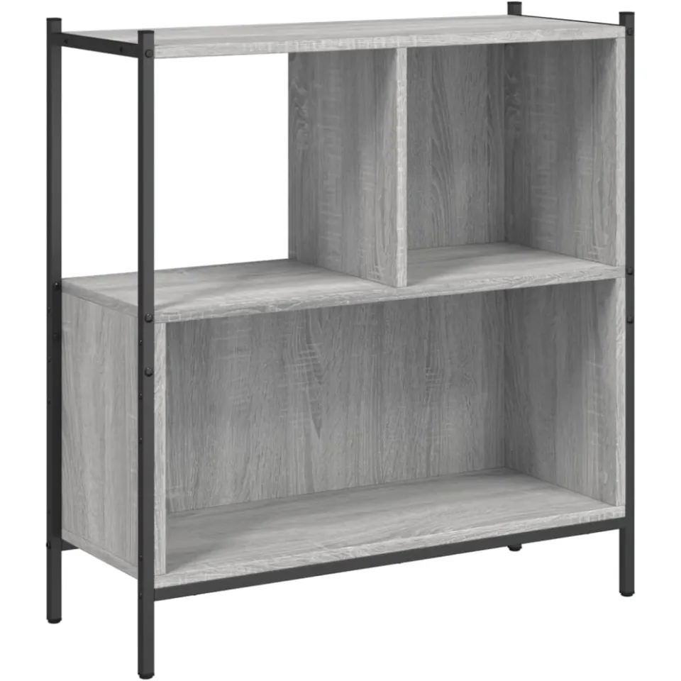 vidaXL Boekenkast 72x28x77,5 cm bewerkt hout grijs sonoma eikenkleur