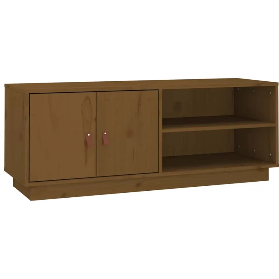 vidaXL Tv-meubel 105x34x40 cm massief grenenhout honingbruin