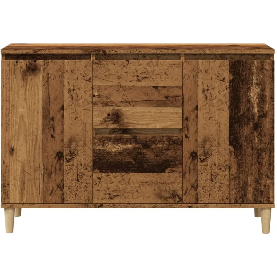 vidaXL Dressoir 102x35x70 cm bewerkt hout oud houtkleurig bruin, foto 4