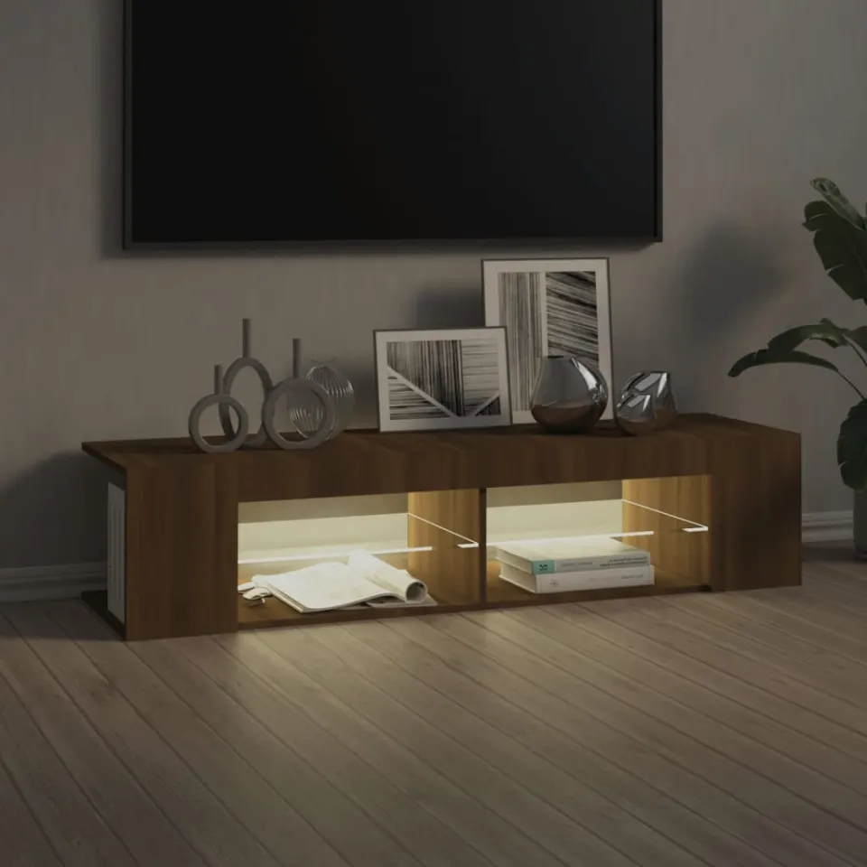 vidaXL Tv-meubel met LED-verlichting 135x39x30 cm bruin eikenkleur, foto 3