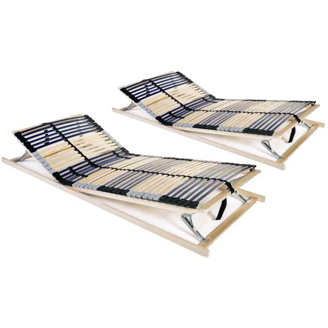 vidaXL Lattenbodems 2 st met 42 latten 7 zones 80x200 cm Bruin