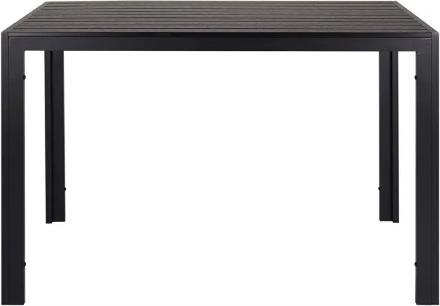 Bolt Edge Tuintafel kunststof - 110cm - Voor Balkon, Terras en Tuin - Aluminium frame - Rechthoek - Weerbestedig 10 planken - Zwart