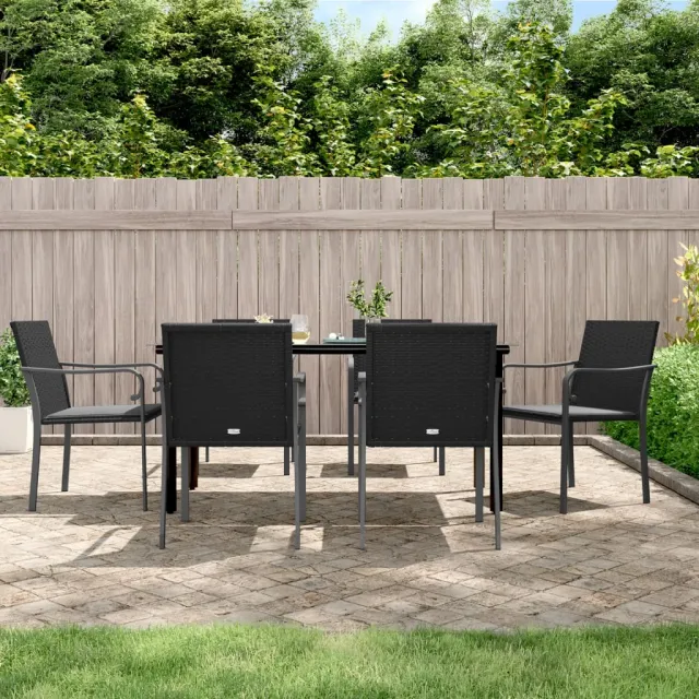 vidaXL 7-delige Tuinset met kussens poly rattan en staal, foto 2
