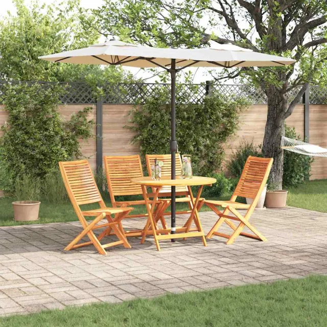 vidaXL Tuin eettafelset 5 st Bruin Massief Acaciahout, foto 2