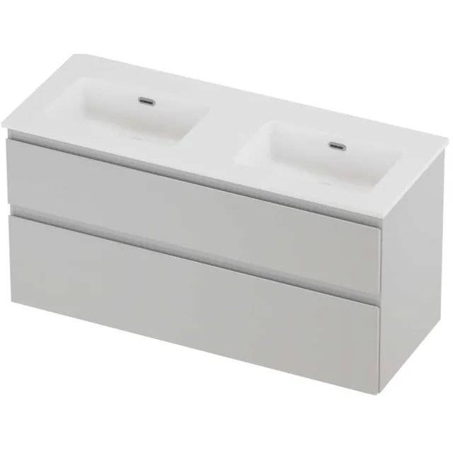 Proline Tribute Badmeubelset Porselein Elegant Dubbel 120x46x62 cm Mat White Glans Wit
