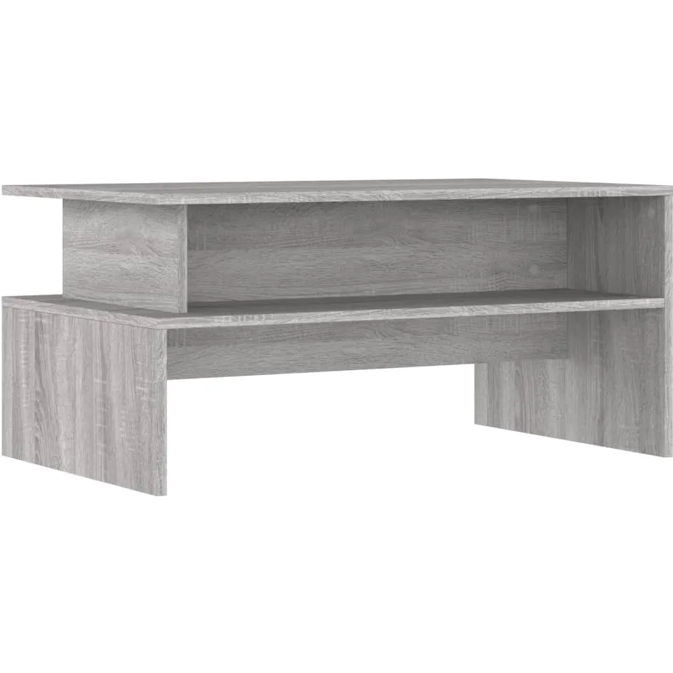 vidaXL Salontafel 90x55x42,5 cm bewerkt hout grijs sonoma eikenkleur