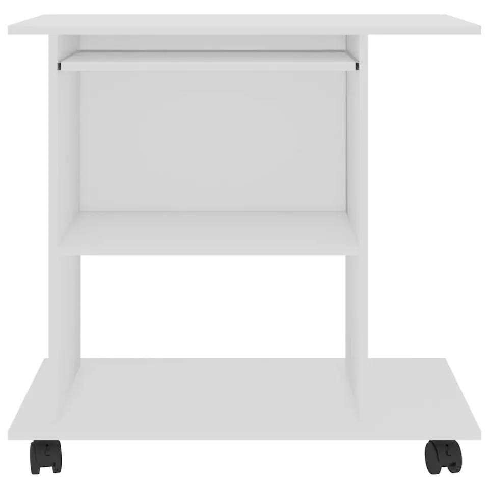 vidaXL Computerbureau 80x50x75 cm bewerkt hout wit