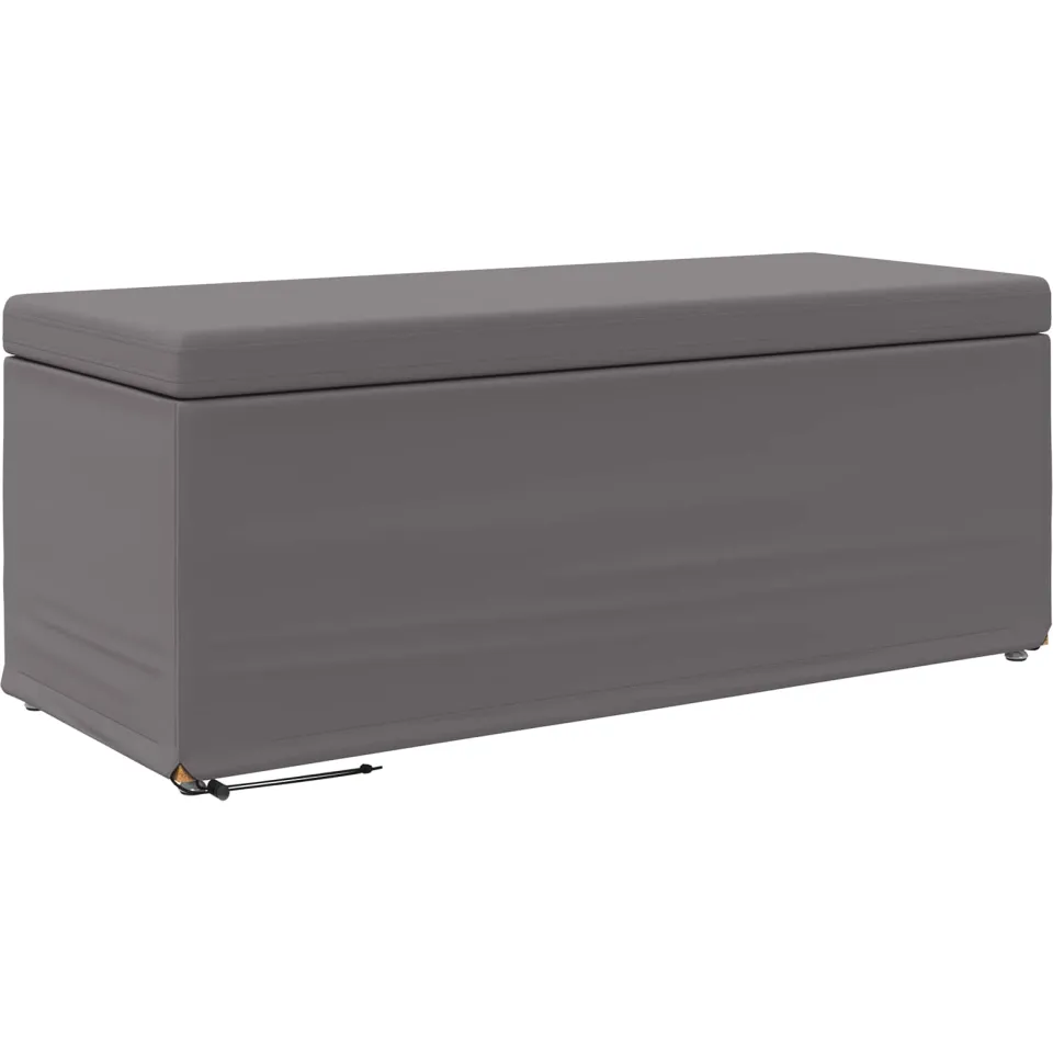 vidaXL Kruk Grijs 101 x 41 x 40 cm Nepleer en Gefabriceerd Hout, foto 4