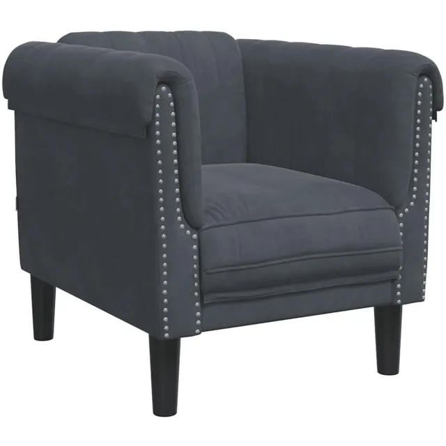 vidaXL Fauteuil - fluweel - donkergrijs