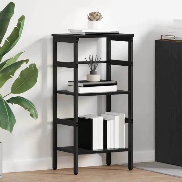 vidaXL Boekenkast 2-laags 40 x 29,5 x 81 cm Bewerkt hout Zwart Eiken, foto 2