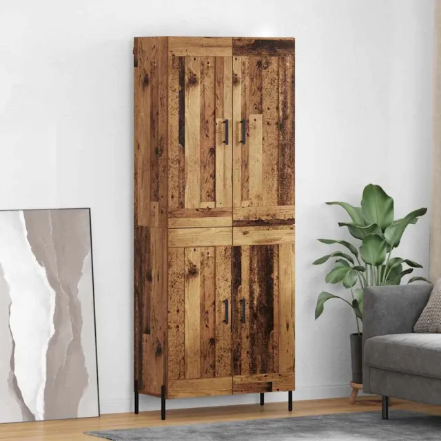 vidaXL Hoge kast 2 st Oud Hout 69,5 x 34 x 180 cm Bewerkt hout bruin, foto 2