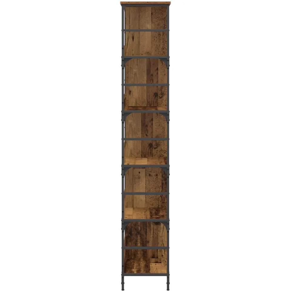 vidaXL Boekenkast 4-laags 78,5 x 33 x 188,5 cm metaal PB Oud hout bruin, foto 3
