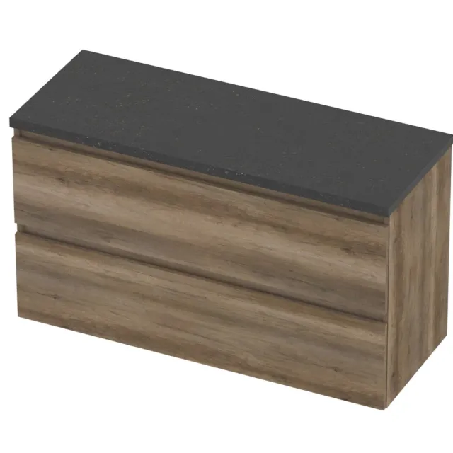 Basic-Line Deck 46 Badmeubelset Greeploos 120x46x66 cm D46BSCSO120 Scotch Oak Blue Stone Grijs