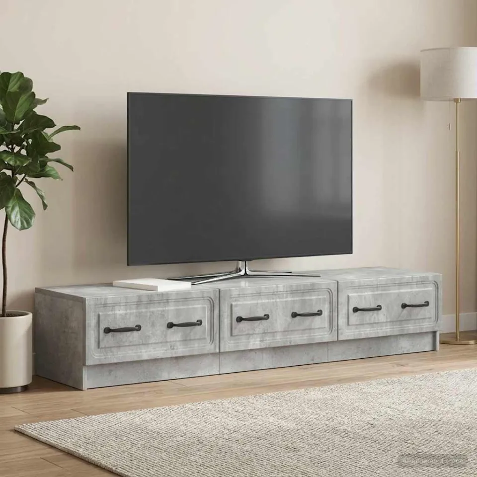 vidaXL TV-kast 147 x 34,5 x 27 cm Betongrijs Bewerkt hout grijs, foto 4