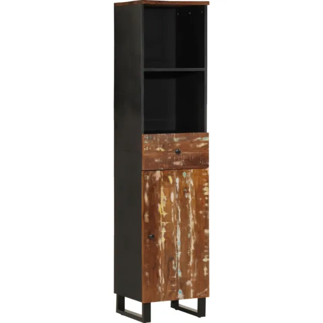 vidaXL Badkamerkast 38x33x160 cm massief recycled hout Meerkleurig