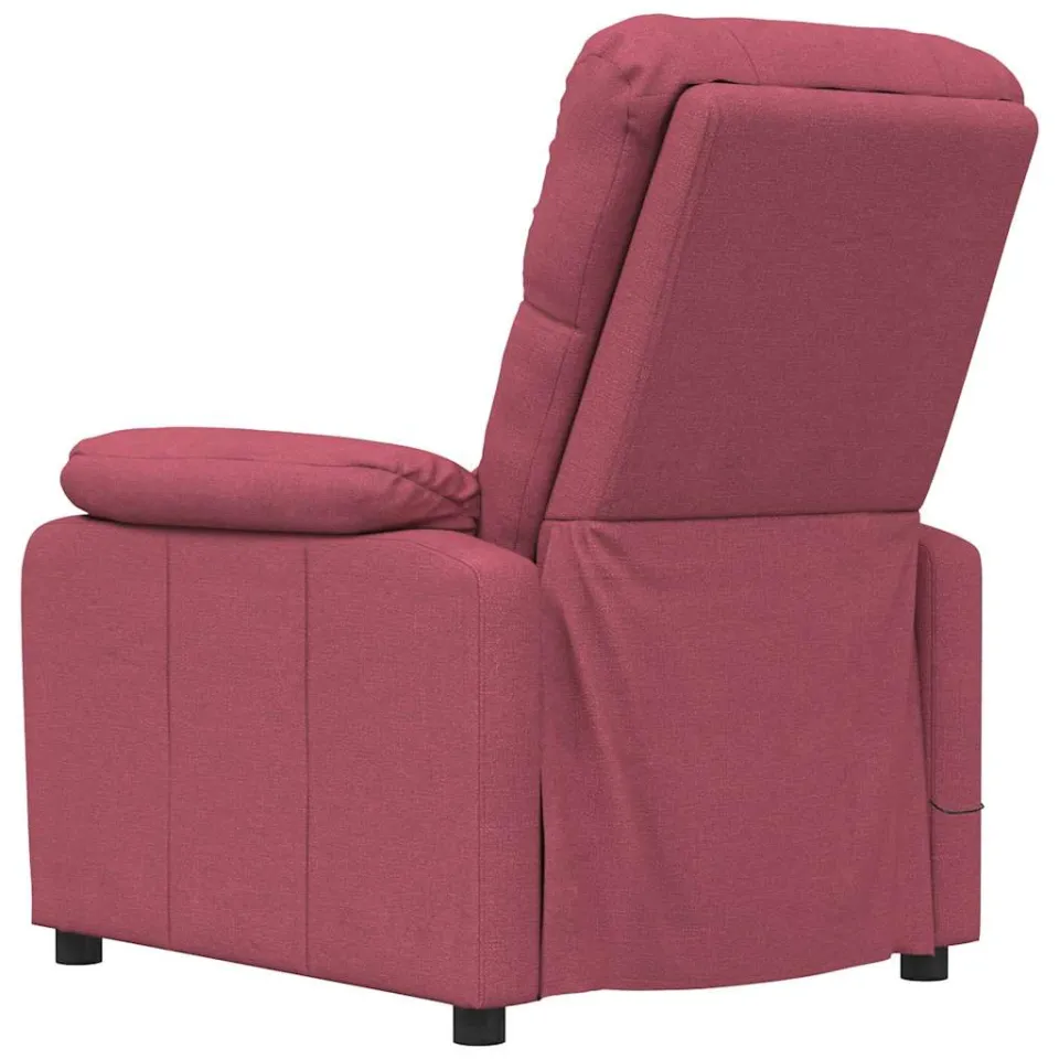 vidaXL Massagestoel stof wijnrood, foto 4