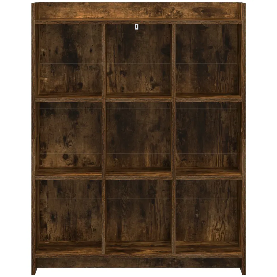 vidaXL Boekenkast Gerookt eiken 87,5 x 30 x 111 cm Bewerkt hout, foto 4