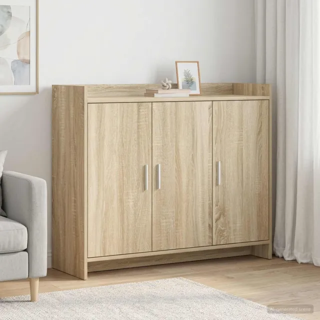 vidaXL Dressoir Sonoma Eiken 98,5 x 33 x 80 cm Bewerkt hout Bruin