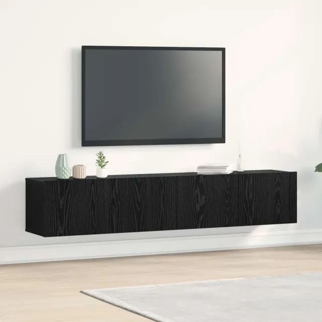 vidaXL TV-kast 2 st Zwart Eiken Bewerkt hout, foto 2
