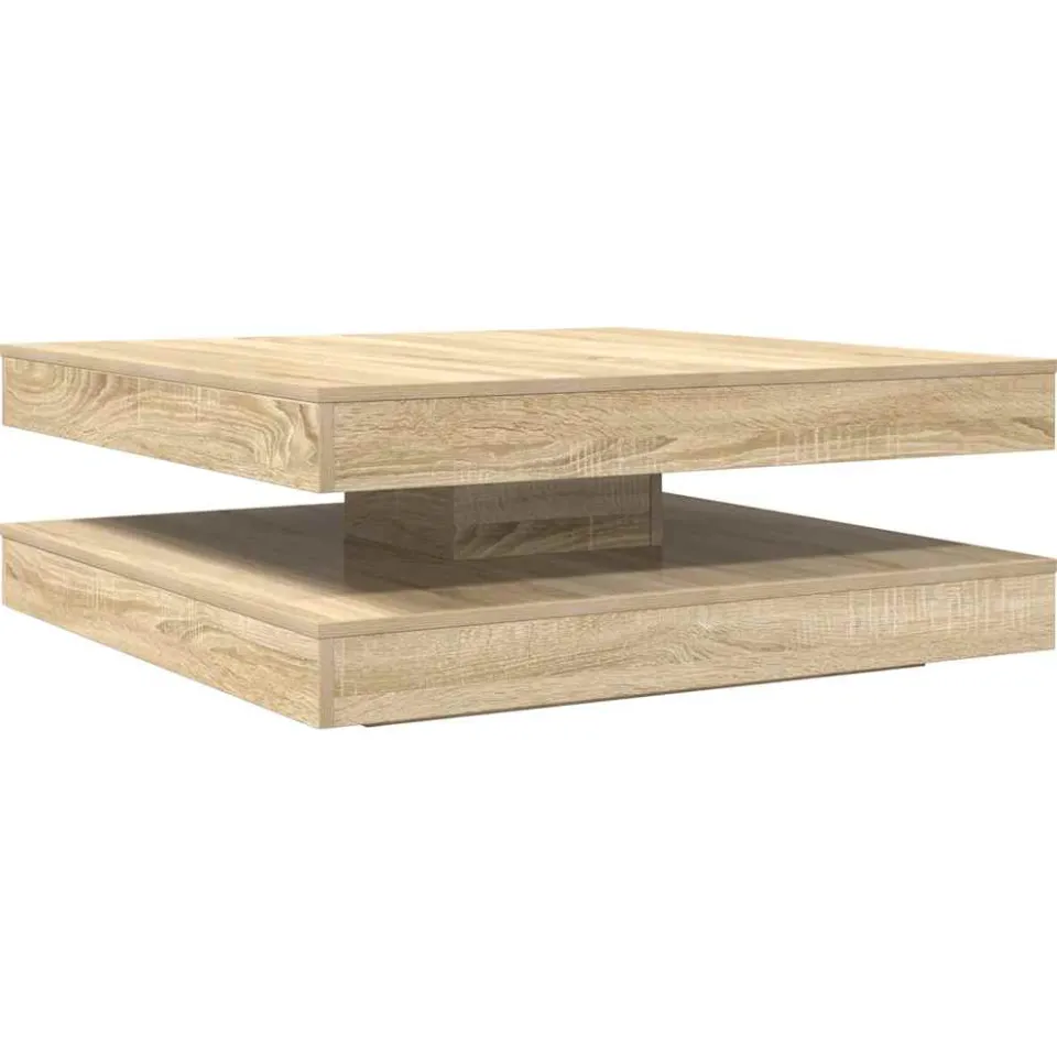vidaXL Salontafel 360 graden draaibaar 90x90x34,5 cm sonoma eikenkleur Bruin