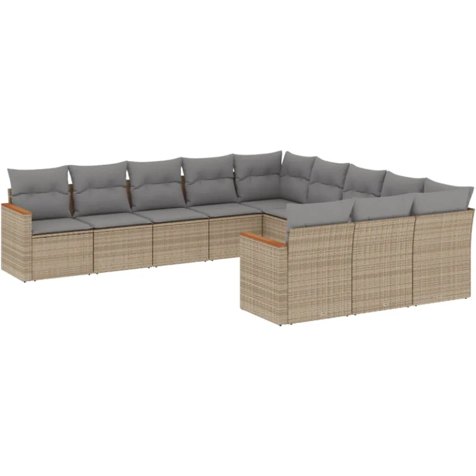 vidaXL Patio Sofa Set 11-zits Beige and Grey, foto 3