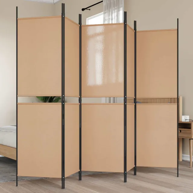 vidaXL 5-Panel Room Divider Beige 250 x 180 cm Stof, foto 2