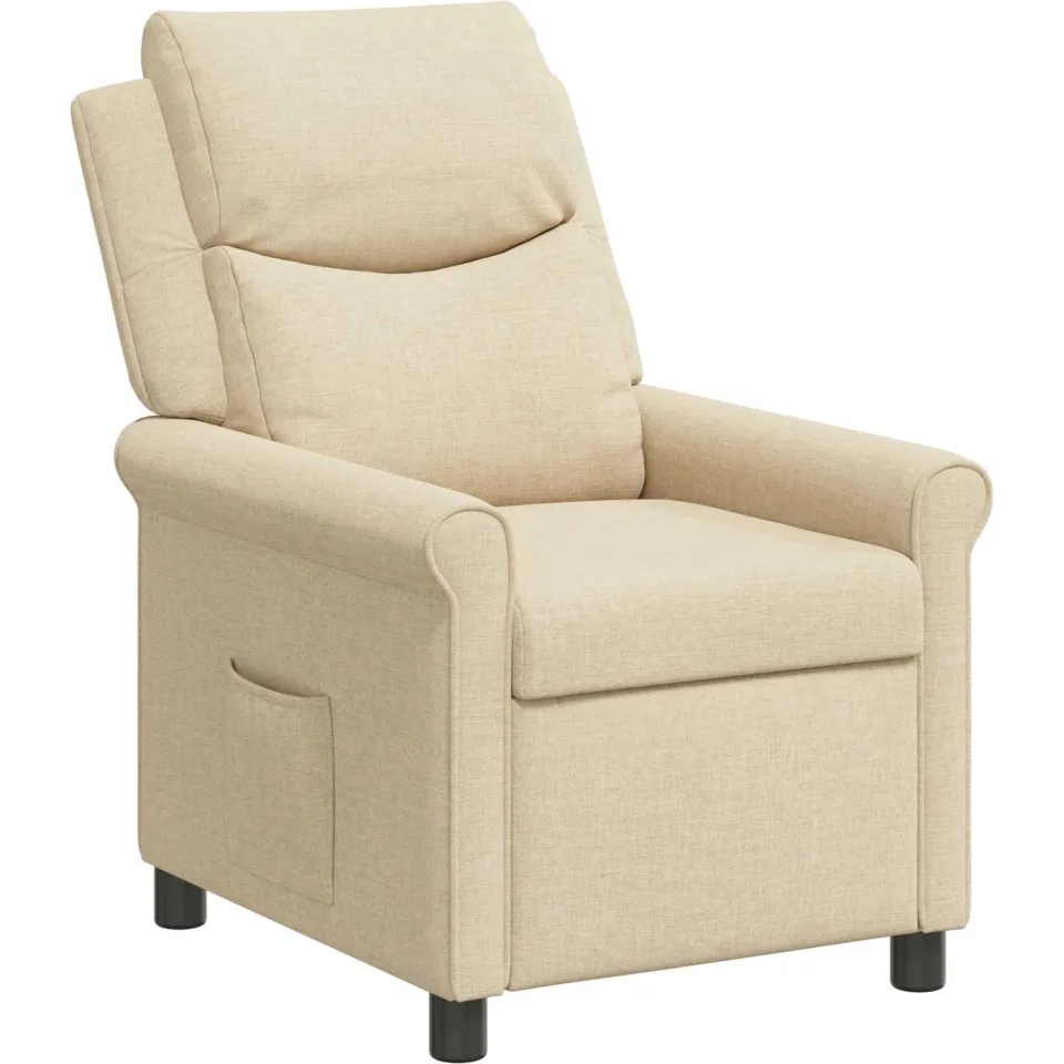 vidaXL Ligstoel Crèmekleurig 69 x 93 x 102 cm Stof