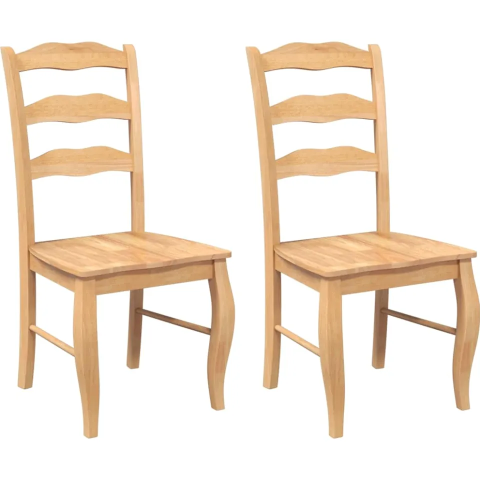 vidaXL Eetkamerstoelen 2 stuks natuurlijk massief hout rubber Bruin