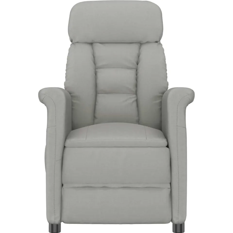vidaXL Massagestoel Lichtgrijs 96.5 x 70.5 x 95 cm Microvezel, foto 3