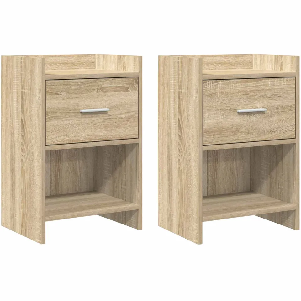 vidaXL Nachtkastjes 2 st Sonoma Eiken 40 x 30 x 60 cm Bewerkt hout Bruin