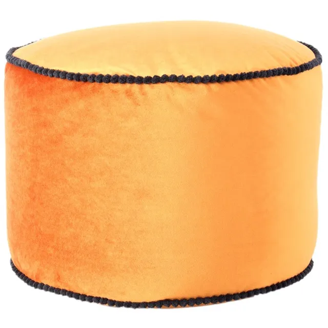 Padiro ronde poef Ø 47 x 32 cm - bronskleurig - fluweel - contrasterende rand en korrelvulling Goud