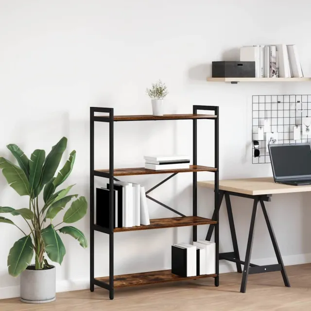 vidaXL Boekenkast 80 x 30 x 120 cm Bewerkt hout Gerookt eiken Bruin