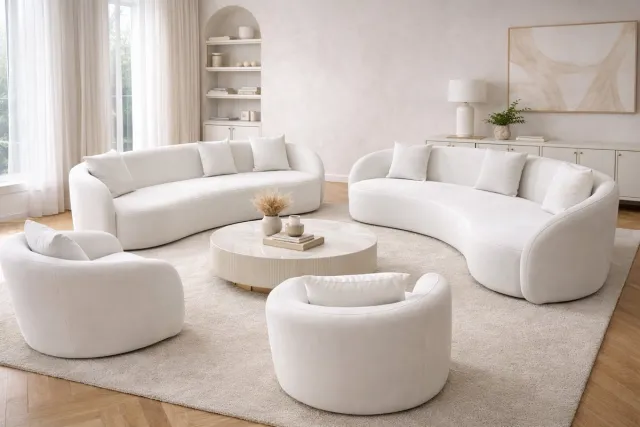 Koningstijl Sofa Luméa Curve – Koningstijl – Luxe Curve Bank – Organische Design Bank – Gebogen Bank voor Woonkamer Keuze uit meer dan 30+ kleuren