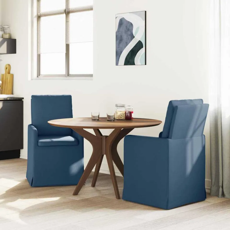 vidaXL Eettafelstoelen 2 st Stof Blauw 57 x 67 x 98 cm, foto 3