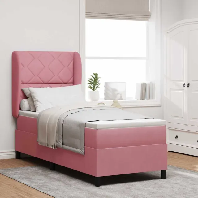 vidaXL Boxspringbed met hoofdeinde Roze 200 x 80 cm Fluweel