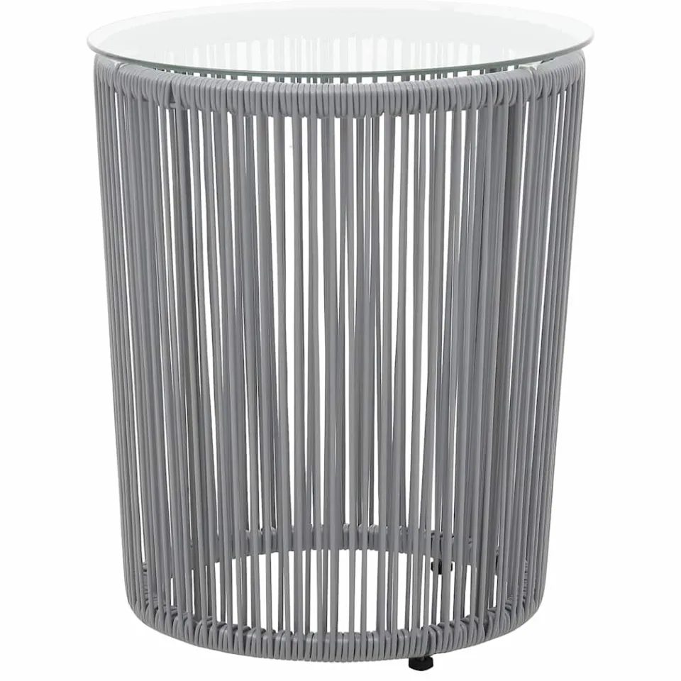 vidaXL 3-delige Bistroset met kussens PE-rattan grijs, foto 3