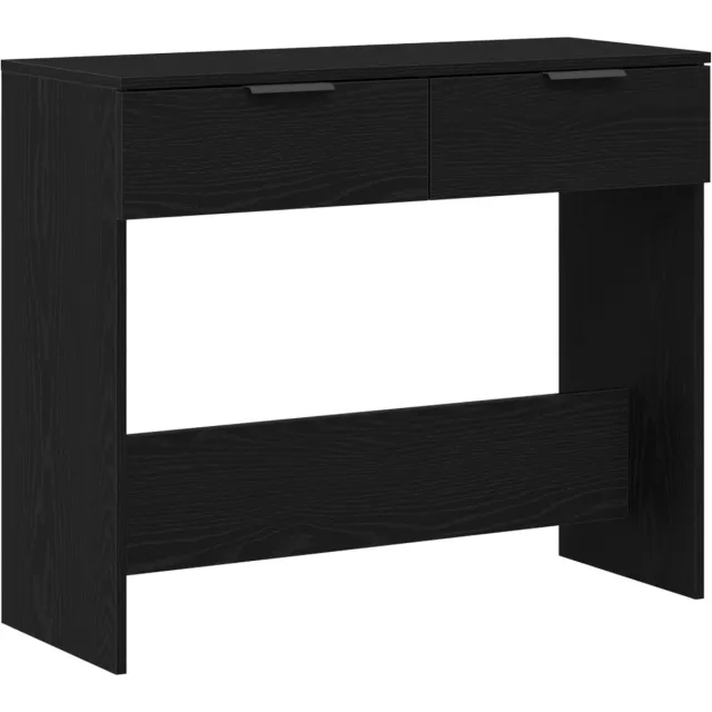 vidaXL Wandtafel - Zwart - Eiken - 30 - x - 36 - x - 75 - cm - Bewerkt - hout Zwart eiken