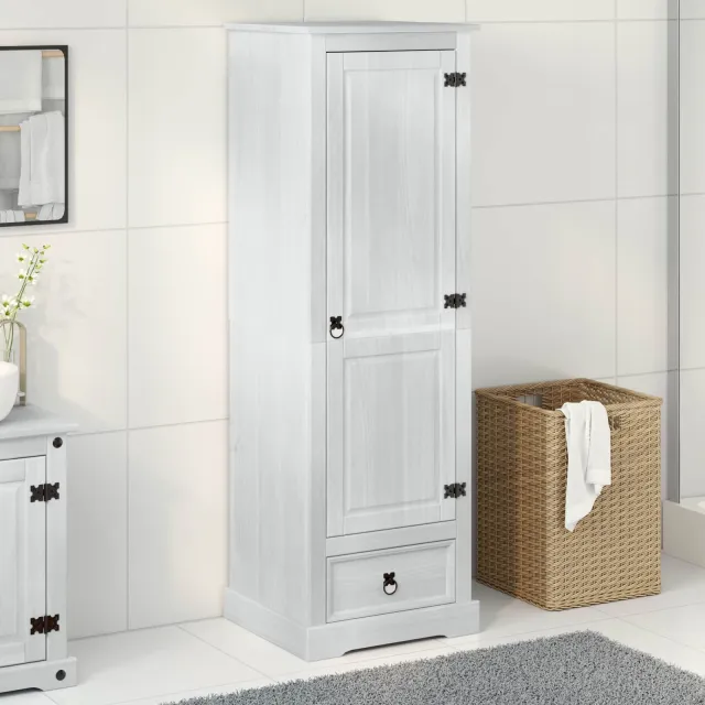 vidaXL Kasten Wit 55 x 50 x 170 cm Massief grenenhout, foto 2