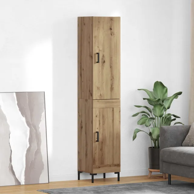 vidaXL Hoge kast Artisan Eiken 34,5 x 34 x 180 cm Bewerkt hout, foto 2