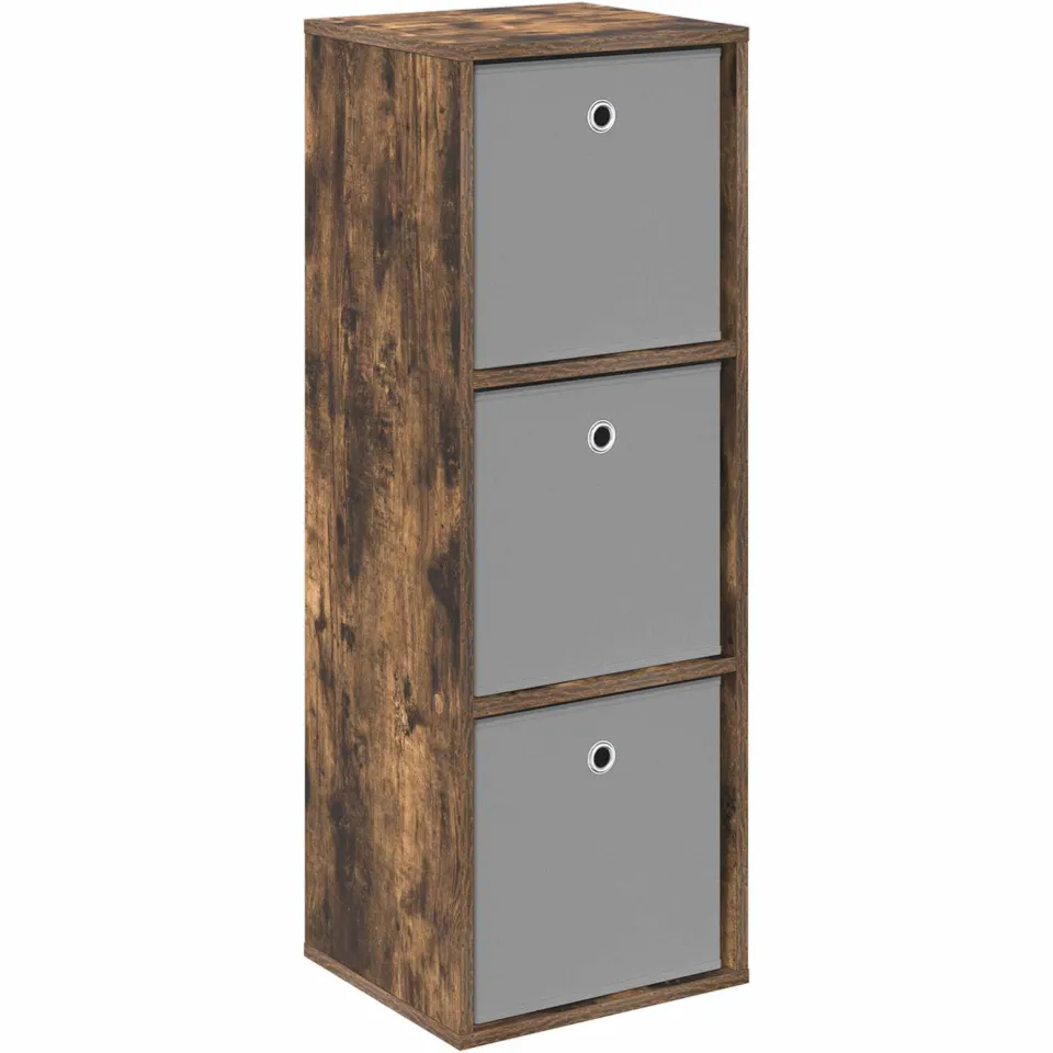 vidaXL Dressoir Gerookt eiken 35 x 32 x 99,5 cm Bruin