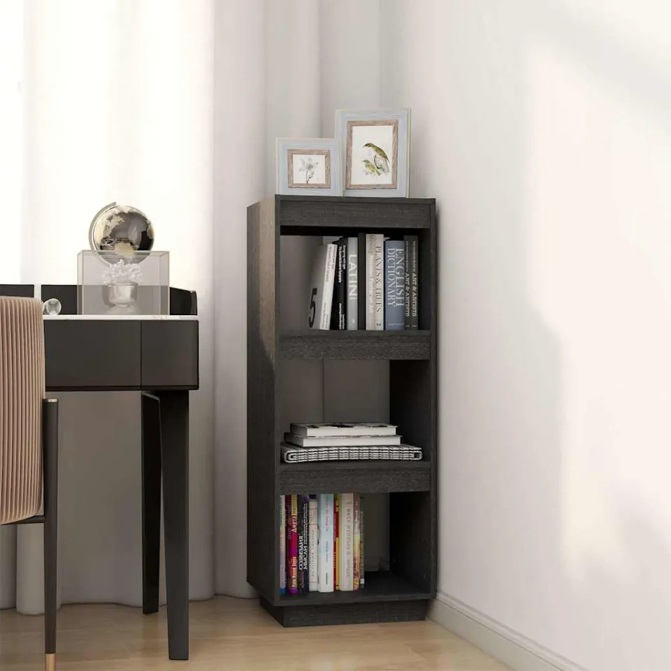 vidaXL Boekenkast/kamerscherm 40x35x103 cm massief grenenhout grijs, foto 2