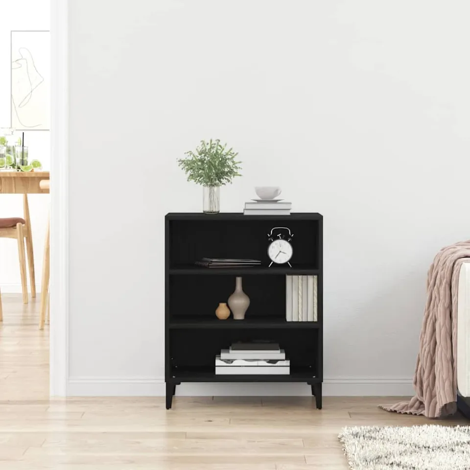 vidaXL Dressoir Zwart Eiken 57 x 35 x 70 cm Bewerkt hout, foto 4