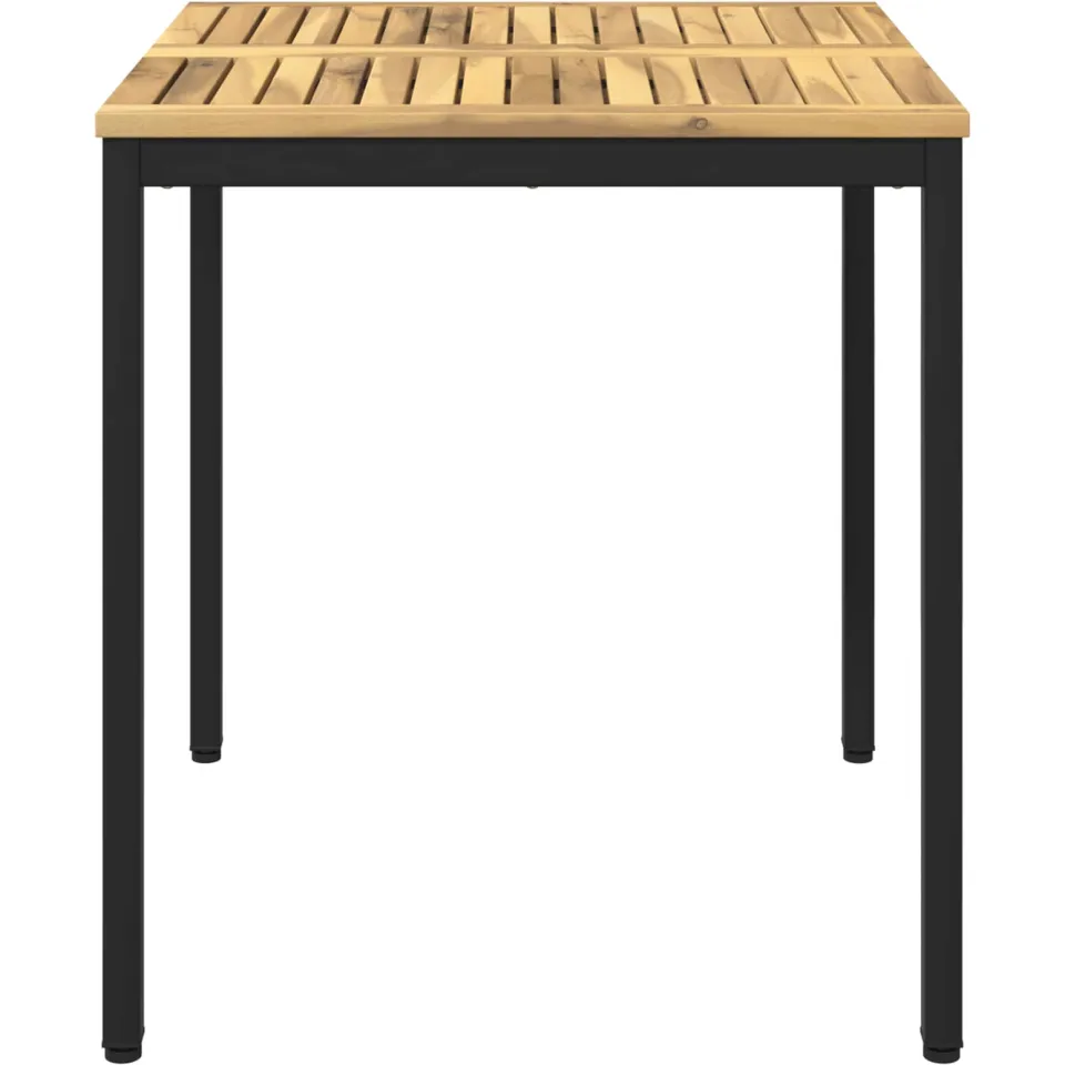 vidaXL Tuindiner tafel NAARDEN Whitewash en zwart 70 x 68,5 x 75 cm Bruin