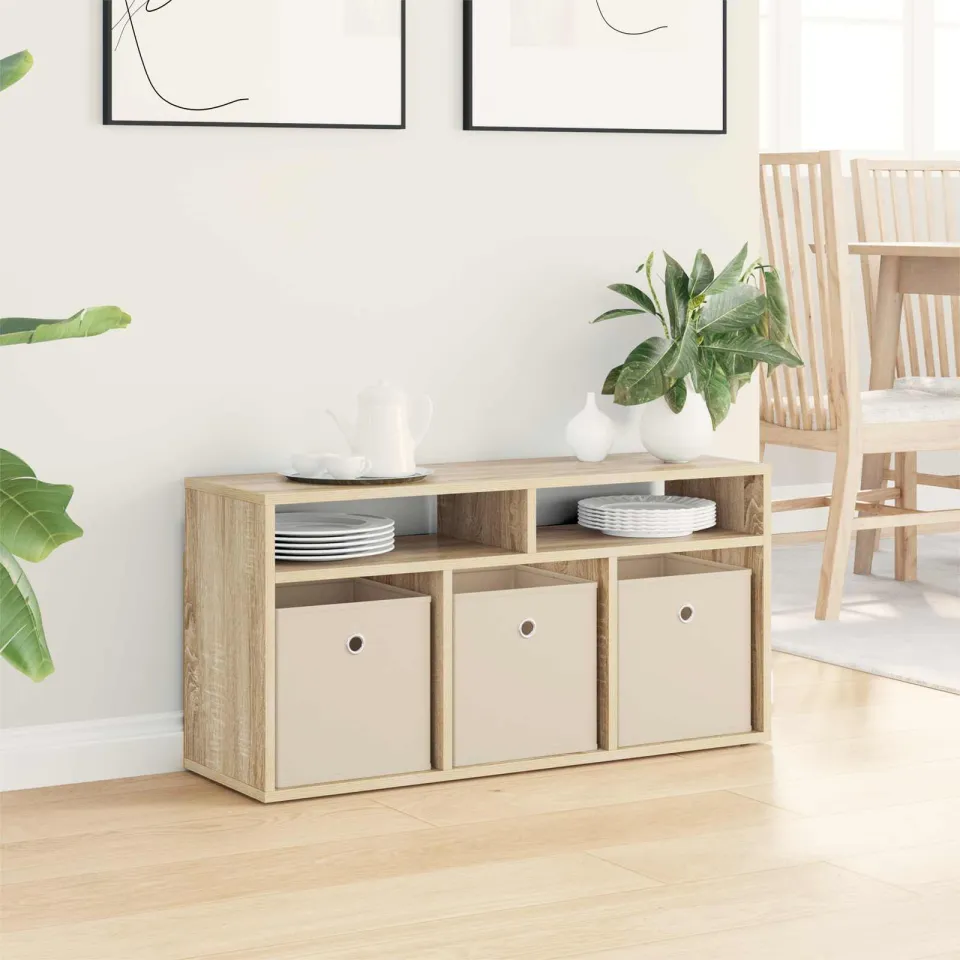 vidaXL Laagkast met lade Sonoma Eiken 87 x 27,5 x 43 cm, foto 3